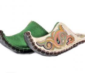 Handmade felted slippers Aladdin. Wool slippers, home shoes, indoor slippers, felt slippers, house shoes